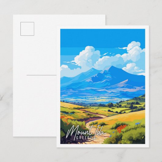 Mount Ida Greece: Vintage-Illustration Postkarte (Vorne/Hinten)