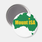 Mount Isa Green und Gold Karte Magnet (Vorderseite/Rückseite)
