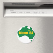 Mount Isa Green und Gold Karte Magnet (In Situ (Geschirrspüler))