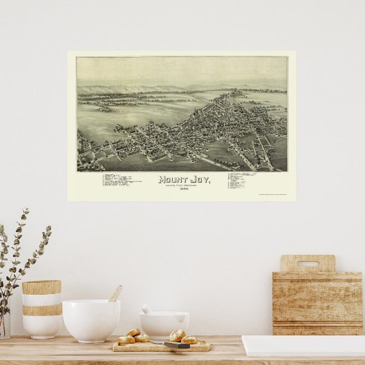 Mount Joy, PA Panoramic Map - 1894 Poster (Küche)
