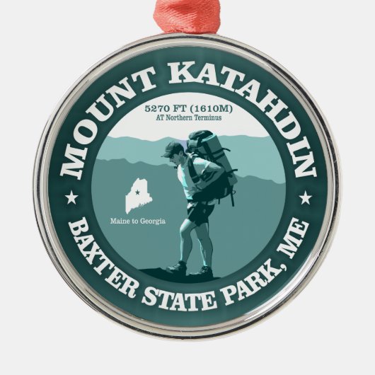 Mount Katahdin Ornament Aus Metall (Vorne)