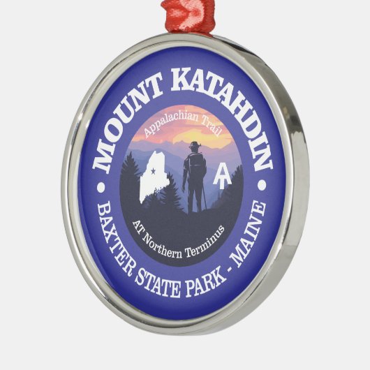 Mount Katahdin (rd2) Ornament Aus Metall (Links)