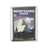 Mount Kazbek russisches Reiseplakat. Notizblock (Rotiert)