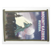 Mount Kazbek russisches Reiseplakat. Notizblock (Vorderseite)