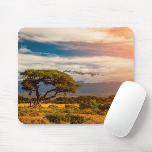 Mount Kilimanjaro | Amboseli, Kenia Mousepad (Mit Mouse)