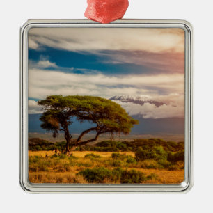 Mount Kilimanjaro Amboseli, Kenia Ornament Aus Metall