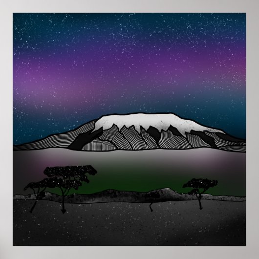 Mount Kilimanjaro Illustration Poster (Vorne)