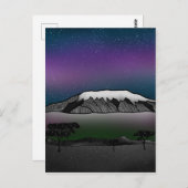 Mount Kilimanjaro Illustration Postkarte (Vorne/Hinten)