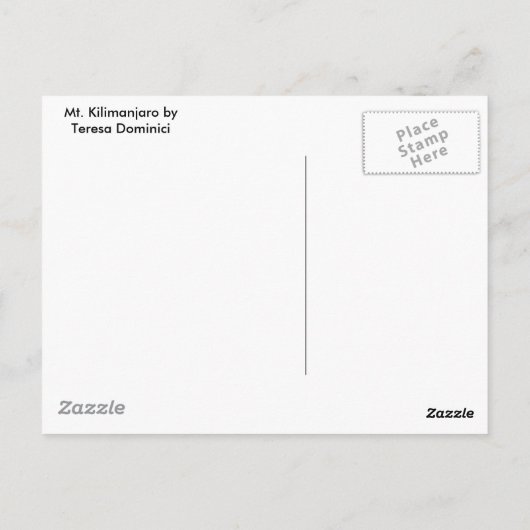 Mount Kilimanjaro, Ostafrika Postkarte (Rückseite)