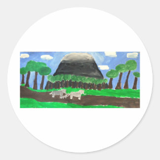 Mount Kilimanjaro Runder Aufkleber