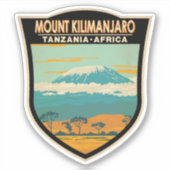 Mount Kilimanjaro Tansania Afrika Vintag Aufkleber (Vorderseite)