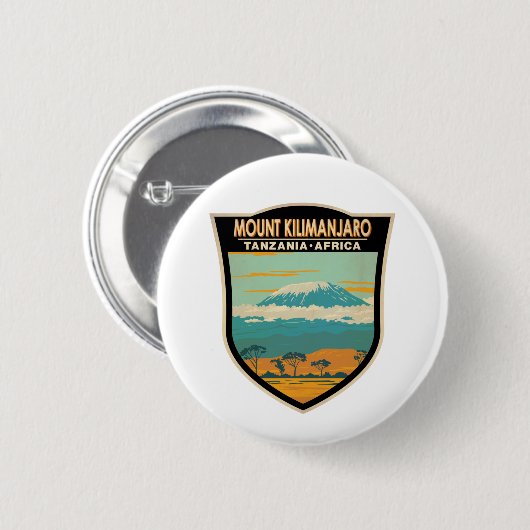 Mount Kilimanjaro Tansania Afrika Vintag Button (Vorne & Hinten)