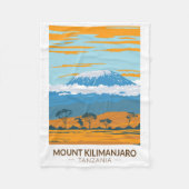 Mount Kilimanjaro Tansania Afrika Vintag Fleecedecke (Vorderseite)