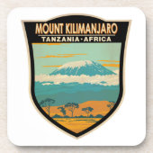 Mount Kilimanjaro Tansania Afrika Vintag Getränkeuntersetzer (Vorderseite)