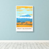 Mount Kilimanjaro Tansania Afrika Vintag Leinwanddruck (Insitu (Holzboden))