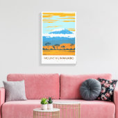 Mount Kilimanjaro Tansania Afrika Vintag Leinwanddruck (Insitu (Wohnzimmer))