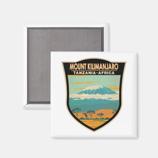 Mount Kilimanjaro Tansania Afrika Vintag Magnet (Vorderseite/Rückseite)