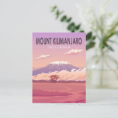 Mount Kilimanjaro Tansania Afrika Vintag Postkarte (Stehend Vorderseite)