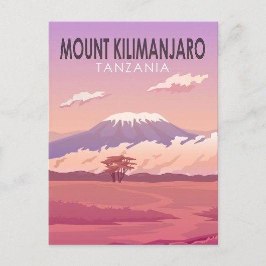 Mount Kilimanjaro Tansania Afrika Vintag Postkarte (Vorderseite)