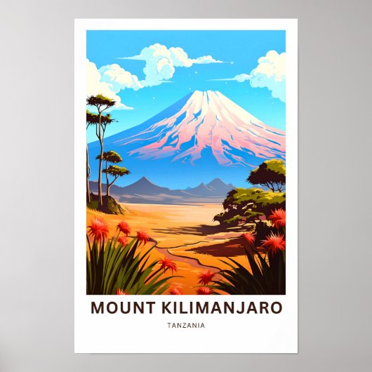 Mount Kilimanjaro Tansania Travel Print Poster (Vorne)