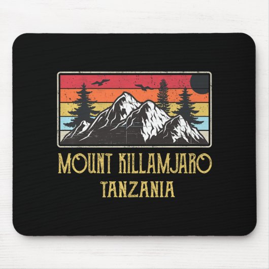 Mount Kilimanjaro Tansania Vintag Retro Klettern Mousepad (Vorne)