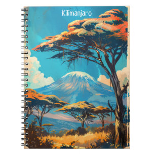 Mount Kilimanjaro Tansania Vintage Travel Notizblock