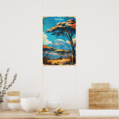 Mount Kilimanjaro Tansania Vintage Travel Poster (Küche)