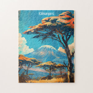 Mount Kilimanjaro Tansania Vintage Travel Puzzle