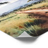 Mount Kilimanjaro Tansania Wasserfarbe Poster (Ecke)