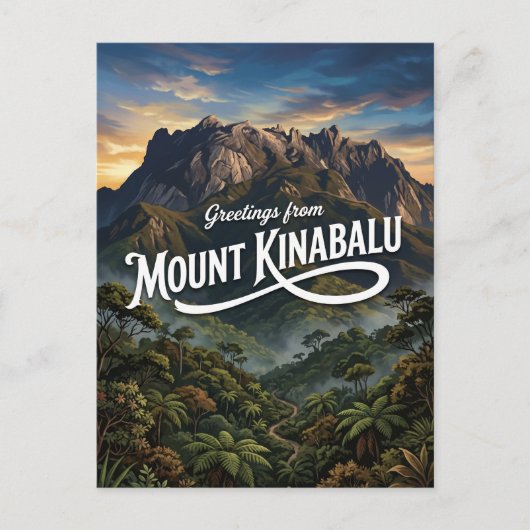 Mount Kinabalu Malaysia Postkarte (Vorderseite)