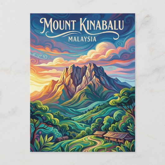 Mount Kinabalu Malaysia Postkarte (Vorderseite)