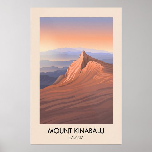 Mount Kinabalu Malaysia Reiseplakat Poster (Vorne)