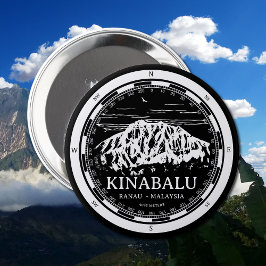 Mount Kinabalu - Ranau Malaysia Sabah Illustration Button