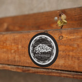 Mount Kinabalu - Ranau Malaysia Sabah Illustration Runder Aufkleber