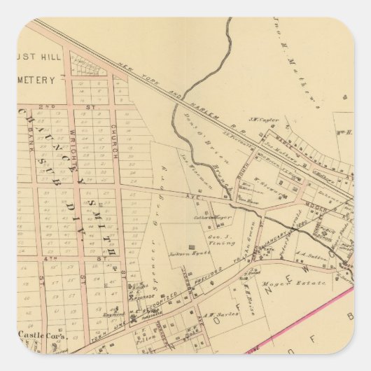 Mount Kisco, New York Quadratischer Aufkleber (Vorderseite)