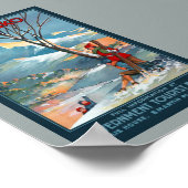 Mount Kosciusko Vintage-Reiseplakat restauriert Poster (Ecke)