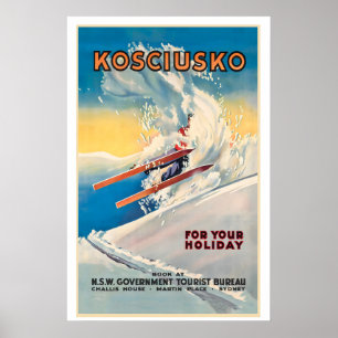 Mount Kosciuszko New South Wales Australien Vintag Poster
