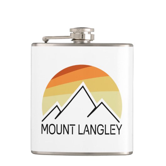 Mount Langley California Retro Flachmann (Vorderseite)