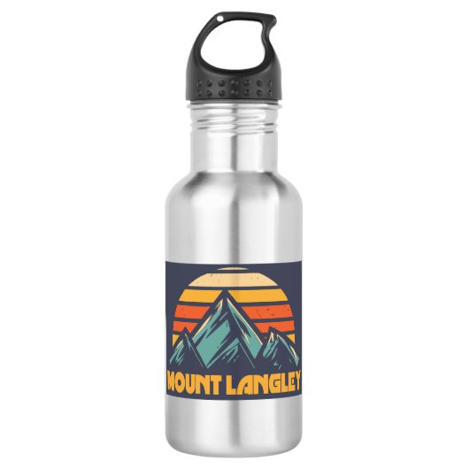Mount Langley California Retro Turquoise Edelstahlflasche (Vorderseite)