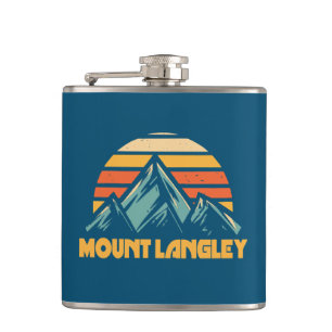 Mount Langley California Retro Turquoise Flachmann