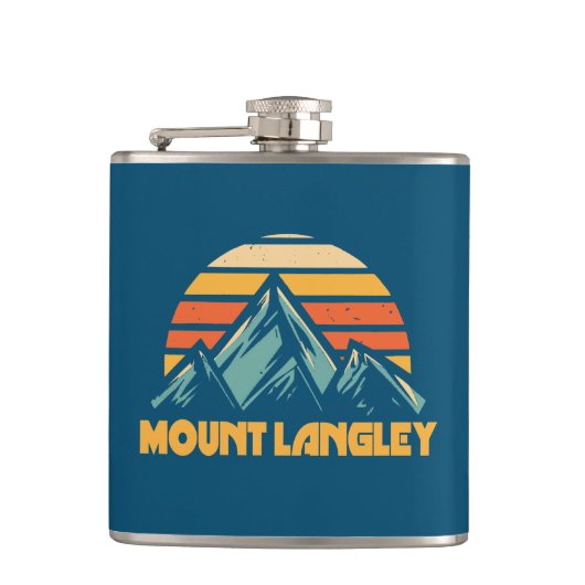 Mount Langley California Retro Turquoise Flachmann (Vorderseite)