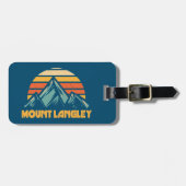 Mount Langley California Retro Turquoise Gepäckanhänger (Vorderseite horizontal)