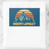 Mount Langley California Retro Turquoise Rechteckiger Aufkleber (Tasche)