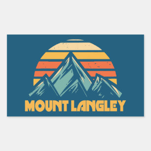 Mount Langley California Retro Turquoise Rechteckiger Aufkleber