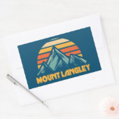 Mount Langley California Retro Turquoise Rechteckiger Aufkleber (Umschlag)