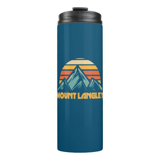 Mount Langley California Retro Turquoise Thermosbecher (Vorderseite)