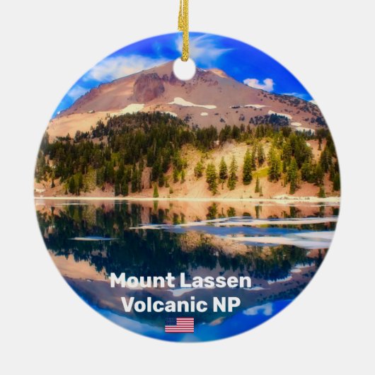 Mount Lassen NP Panorama-Ornament Keramik Ornament (Hinten)