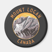 Mount Logan Canada Distressed Circle Magnet (Vorne)