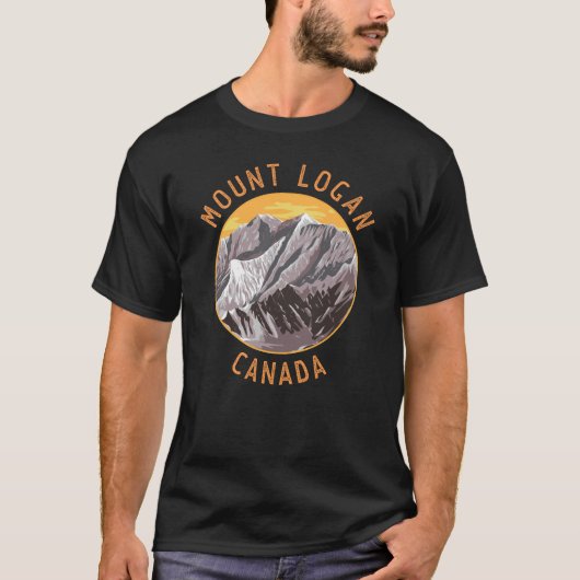 Mount Logan Canada Distressed Circle T-Shirt (Vorderseite)
