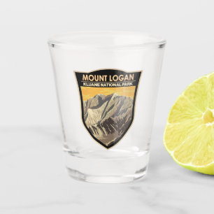 Mount Logan Canada Travel Art Vintag Schnapsglas